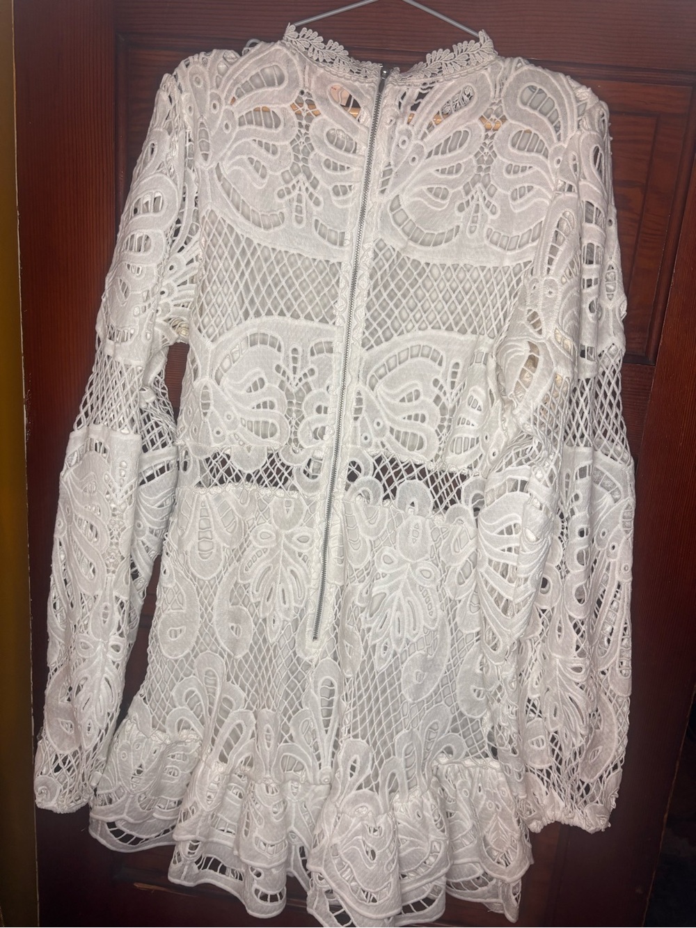 Showpo White Lace Cutwork Mini Dress AU 12 / US 8